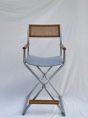 Cane And Chrome Directors Chair