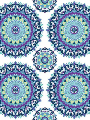 Gemma Indigo Boho Medallion Wallpaper From The Kismet Collection By Brewster Home Fashions