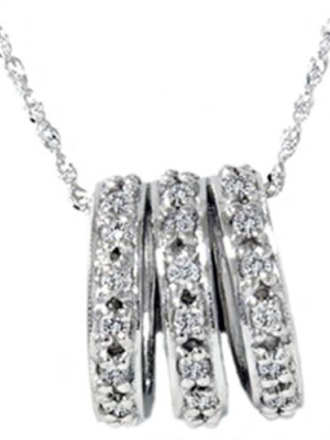 Pompeii3 1/2ct 14k White Gold Pave Diamond Pendant Necklace