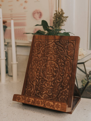 Carved Rosewood Tablet And Book Stand