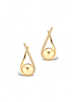 Boule D'or Lariat Huggie Earrings