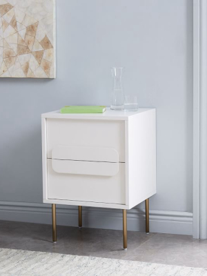 Gemini Nightstand - White Lacquer