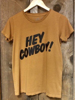 Hey Cowboy Womens Tee Cognac/blk