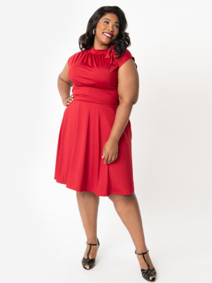 Retrolicious Plus Size Red Bombshell Dress