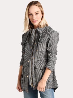 Atm Women's Railroad Stripe Field Jacket