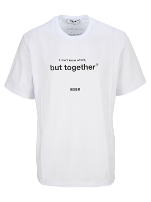 Msgm Slogan Printed T-shirt