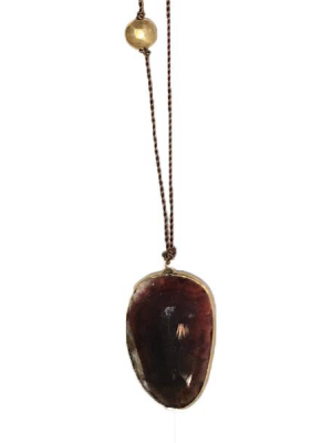 Amber Amethyst Pendant Necklace