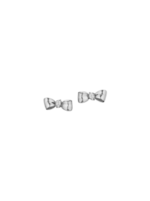 Bow Diamond Knot Studs – Mini