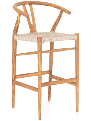 Muestra Bar Stool, Natural Teak