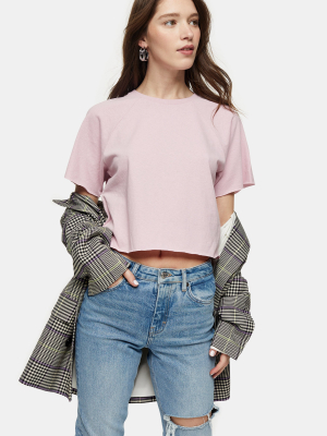 Mauve Raglan Crop T-shirt