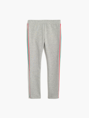 Girls' Cozy Rainbow Striped Leggings