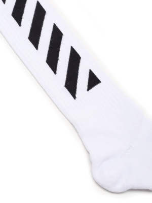 Off-white Diagonal Mid-length Socks