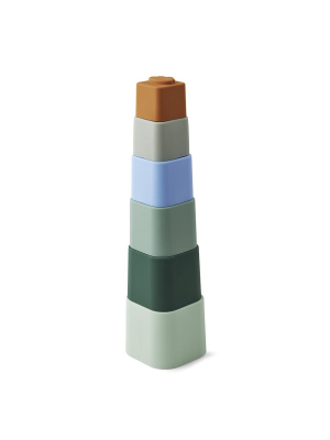 Toy . Zuzu Stacking Cups - Dove Blue Multi Mix