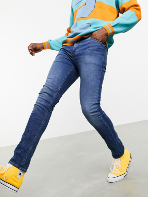 Asos Design 'responsible Edit' Superskinny Jeans In Mid Wash Blue