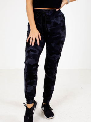 Relaxed Fit Active Camo Joggers - Black