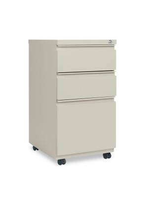 Alera Three-drawer Metal Pedestal File With Full-length Pull, 14 7/8w X 19 1/8d, Putty Pbbbfpy