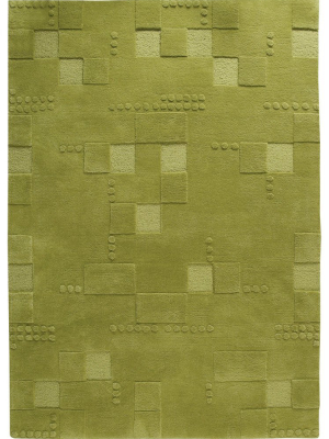 Miami Collection Hand Tufted Wool Area Rug In Green