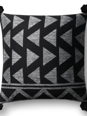 Loloi Indoor/outdoor Pillow Black/white