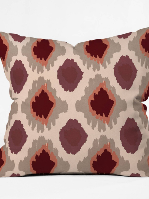 Allyson Johnson Bohemian Marsala Ikat Square Throw Pillow Red - Deny Designs