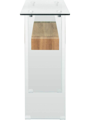Karis Console Table Glass/natural Brown
