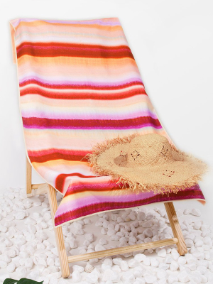 Sunrise Striped Beach Blanket