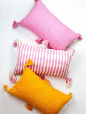 Antigua Lumbar Pillow - Bubblegum Pink Striped