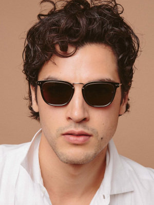 Carson D-frame Sunglasses In Light Gold And Brown