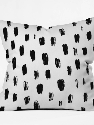 16"x16" Allyson Johnson Strokes Throw Pillow Black/white - Deny Designs