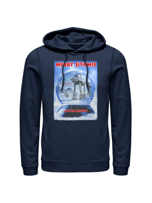 Men's Star Wars Christmas At-at Snow Globe Pull Over Hoodie