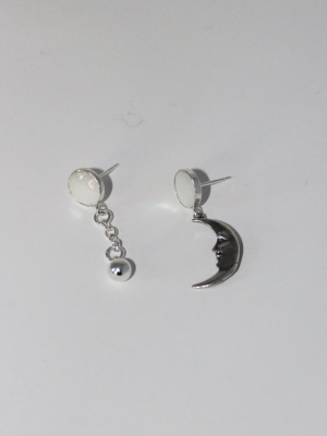 Moon Dropper Earrings