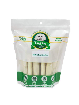 Plain Rawhide Dog Treats | Lucky Premium Treats