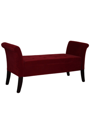 Tufted Storage Bench Red - Ore International