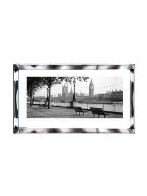 Thames-big Ben-london In Black And White Print