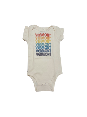 Retro Rainbow Repeating Vermont Baby Onesie 3-6mo