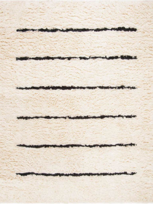 Kenya Stripe Ivory/black Area Rug