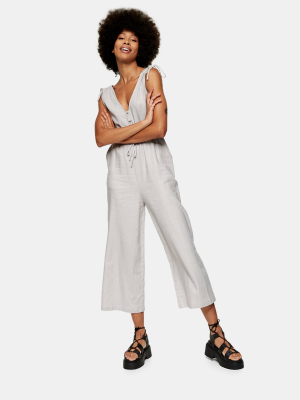 Gray Jumpsuit With Linen