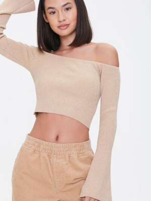 Ribbed Off-the-shoulder Crop Top