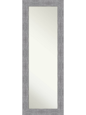 19" X 53" Bark Rustic Framed On The Door Mirror Gray - Amanti Art