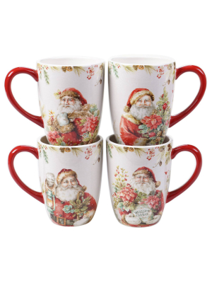 22oz 4pk Earthenware Christmas Story Mugs - Certified International