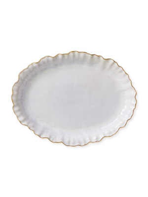 Ruffled Gold Rim Serve Platter