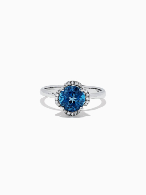 Effy Ocean Bleu 14k Gold London Blue Topaz And Diamond Ring, 2.10 Tcw