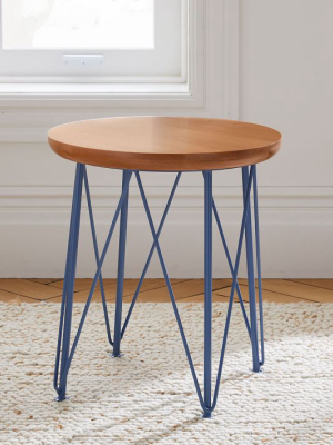 Holler Design Lunar Stool & Side Table - Blue Cherry