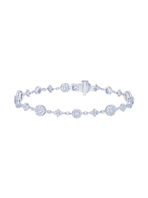 Sunburst Diamond Bracelet - White Gold