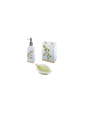 Ombre Leaves 3 Pc Bath Accessory Set