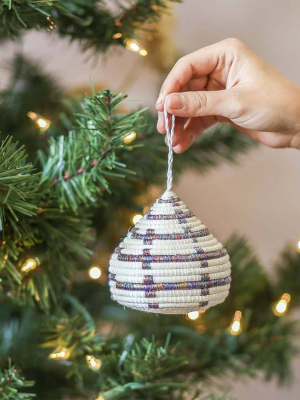 Patterned Multicolor Metallic Bulb Ornament