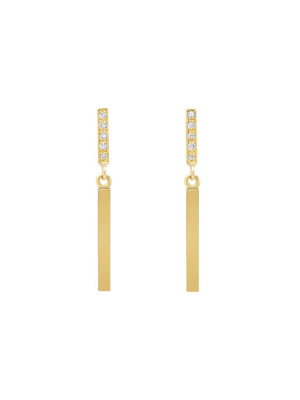 Diamond Short And Long Bar Studs