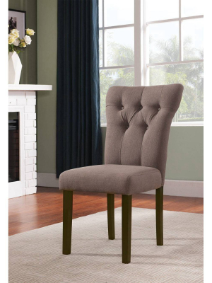 Set Of 2 Effie Side Dining Chair Wood/espresso/light Brown Linen - Acme Furniture