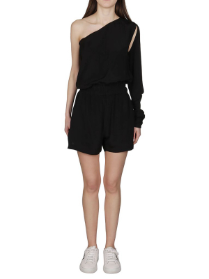 Rick Owens Phlegethon Single-shoulder Playsuit