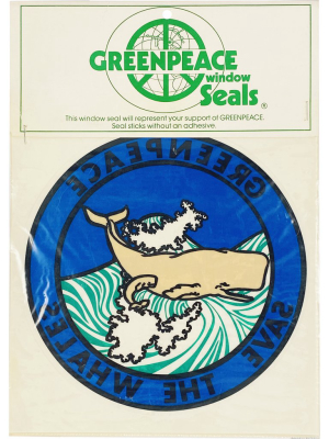 Vintage Greenpeace Save The Whales Window Seal