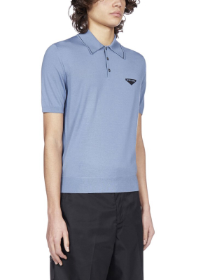 Prada Logo Embroidered Polo Shirt